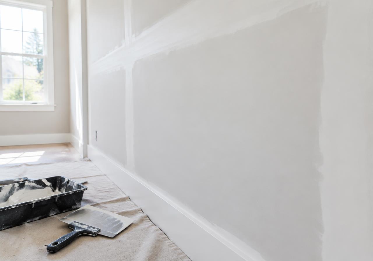 Sheetrock repair in a residential room